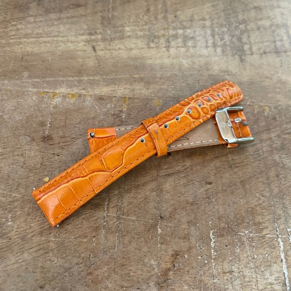 invicta quick release Brown orange leather band - Picture 2 of 3